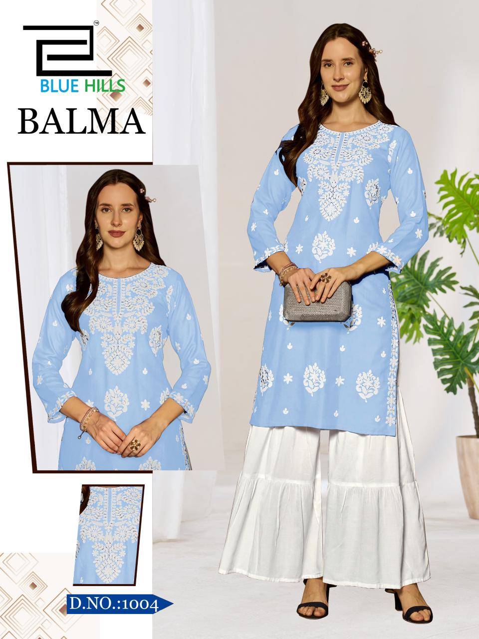 BALMA By Blue Hills 1001 To 1004 Series Designer Ethnic Wear Collection Rayon Kurtis At Wholesale Price